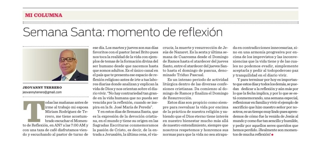 Comparto mi columna de hoy 28 de marzo 2026