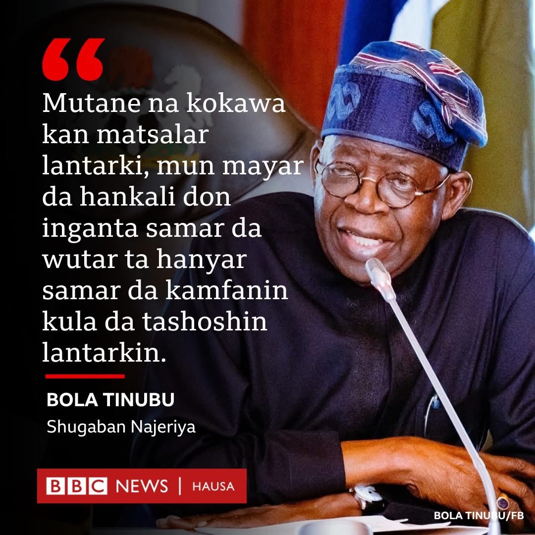 bbchausa's tweet photo. Shugaban Najeriya Bola Tinubu ya yi wa ƴan ƙasar alƙawarin inganta wutar lantarki yayin da wasu mutane ke kokawa kan rashin samun lantarkin a gidajensu.

Ya bayyana hakan ne yayin jawabinsa a babban taron APC na ƙasa. https://t.co/tBtbS9IVhW