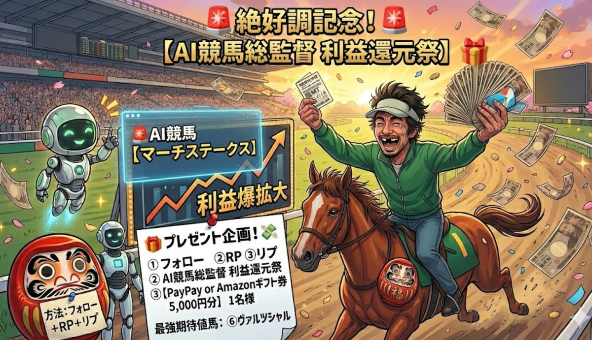 競馬AI総監督 年間収支目標+100万円 現回収率107.5% tweet media