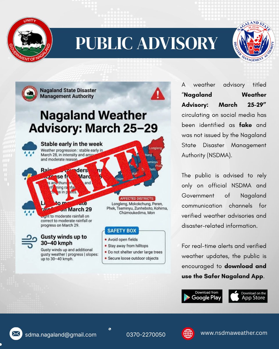 NAGALAND STATE DISASTER MANAGEMENT AUTHORITY tweet media