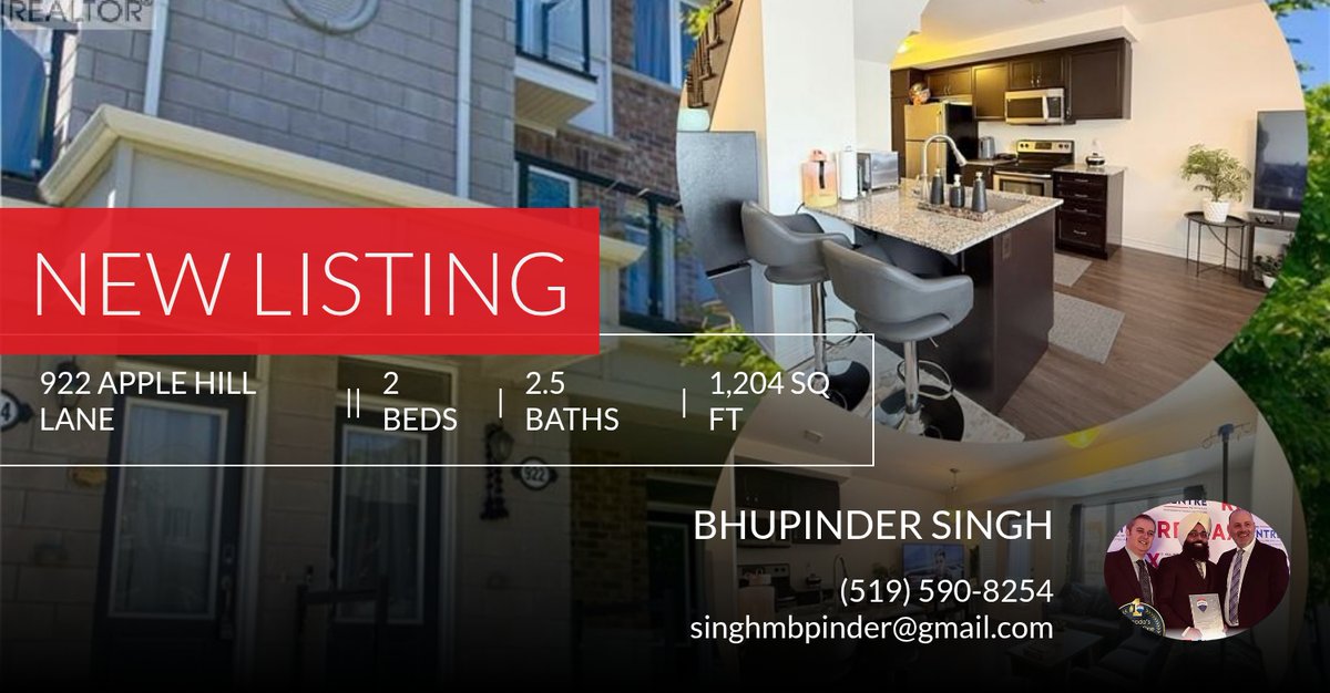 Singh_Bpinder's tweet photo. 📍 New Listing 📍 Take a look at this fantastic new property that just hit the market located at 922 Apple Hill Lane in Kitchener. Reach out here or at (519) 590-8254 for more information https://t.co/c0k2ttDupA https://t.co/cytVNOph2c