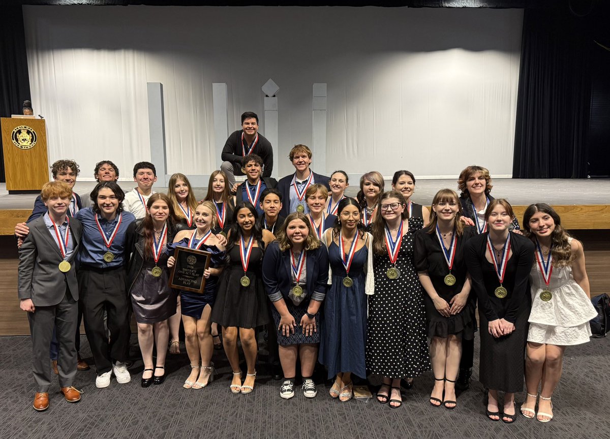 Congratulations TMHS Theatre’s One Act Play on advancing to the Bi-District Round on Thursday!!  #BECATS 

Awards from District: 
- Honorable Mention: Lauren Pinkasavage, Charles Giddens
- All Star Cast: Finley Reef, Morgan Bray
- Best Technician: Kylee Heinrich