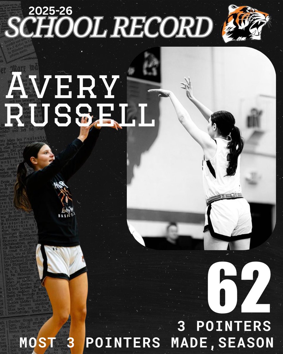 GoLadyTigers2's tweet image. CONGRATS to Abby &amp;amp; Avery on breaking a couple school records this season! 💪 Abby @abbykay27  broke both her own school record for assists &amp;amp; the steals record from the 2018/19 season! Avery @Averyrussell_11 broke her own school record for 3 pointers made in a season! #hardwork