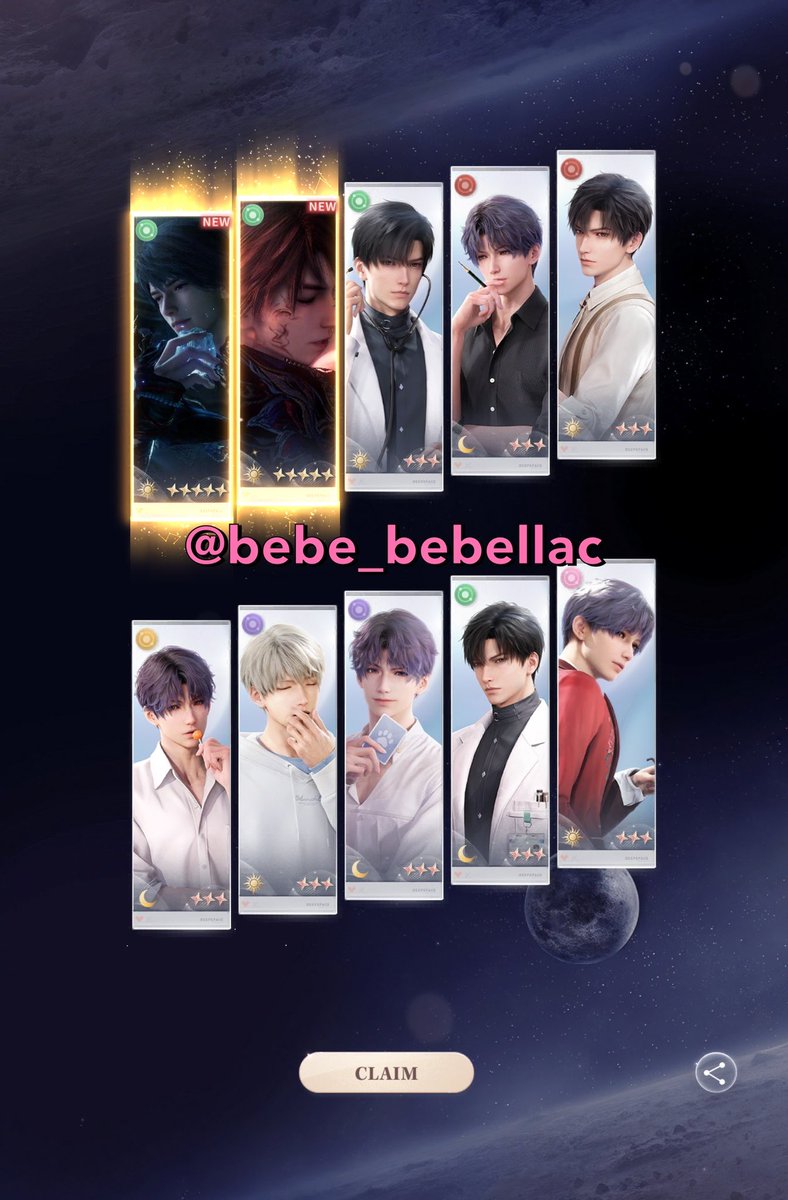 bebe_bebellac's tweet photo. Gege comes home in 30 pulls😭😭😭
#LoveandDeepspace https://t.co/M5lXleyoFY