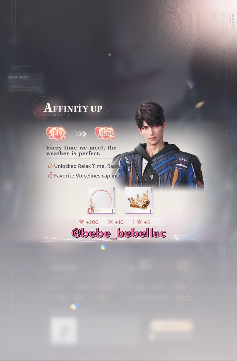 bebe_bebellac's tweet photo. Gege’s affinity reached 150🎉🎉🎉 https://t.co/Z6jD2nzcuA