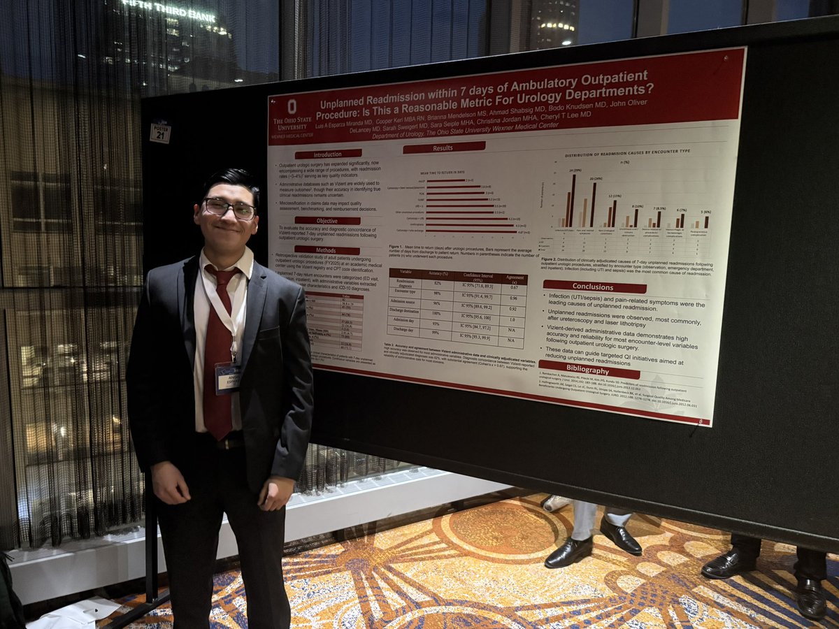 OSU_Urology's tweet photo. Great poster presentations at #OUS2026 by @OhioStateMed student Nick Magaletta and research fellow @AngelEm32 👏👏

@ctleeuro @hirenpMD @OSUWexMed @OSUCCC_James @OhioUroSociety https://t.co/axYFito42E