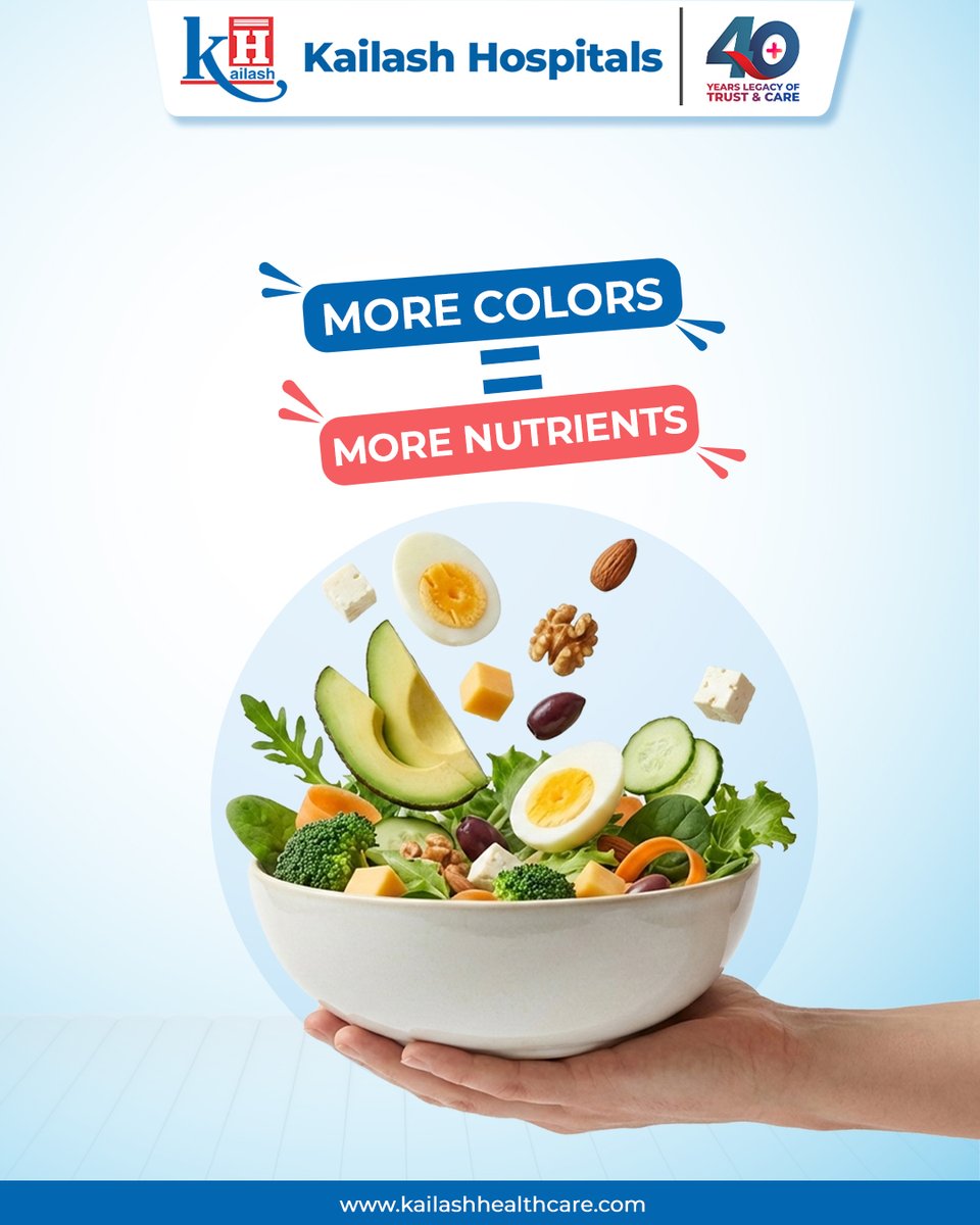 KailashHealth's tweet image. More colors on your plate = more nutrients for your body
Every meal is a chance to take care of yourself.

#EatRight #HealthyLifestyle #FoodForHealth