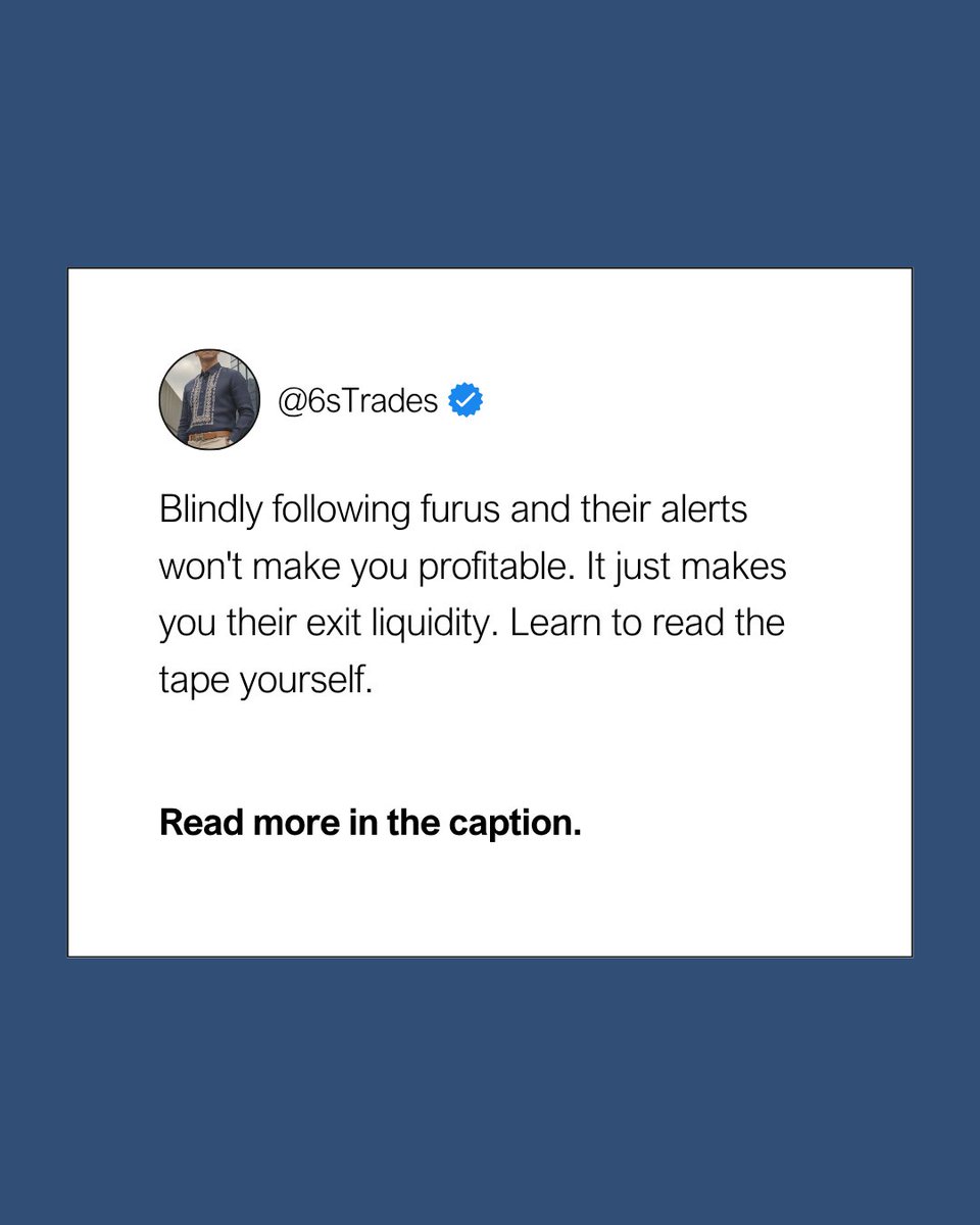 If you rely on a Discord alert to tell you when to buy and sell, you aren't a trader. You're just clicking buttons. Build your own conviction.