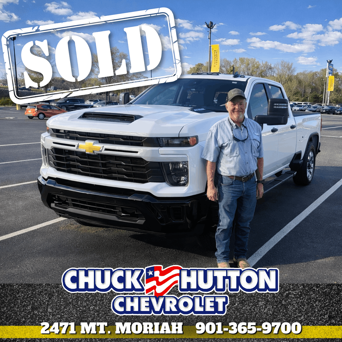 CHutton_Chevy's tweet image. Shane crossed the river from Arkansas… and drove home in serious heavy-duty style in his BRAND NEW 2026 Chevrolet 2500! 

Another big win for Dennis, delivering a smooth and professional buying experience from start to finish.

#ChuckHuttonChevrolet #Chevy2500 #NewTruck