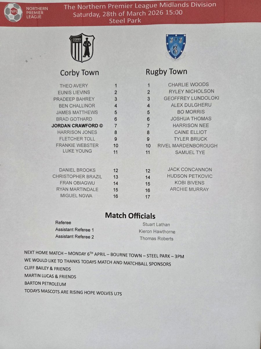 Corby Town FC tweet media