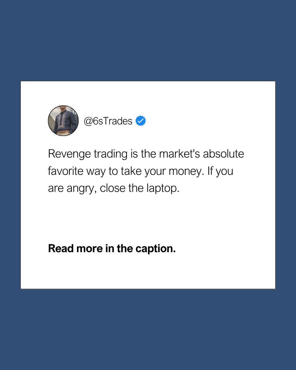 Trying to make it all back in one trade is how you lose it all in one day. If the blood is boiling, walk away from the desk.