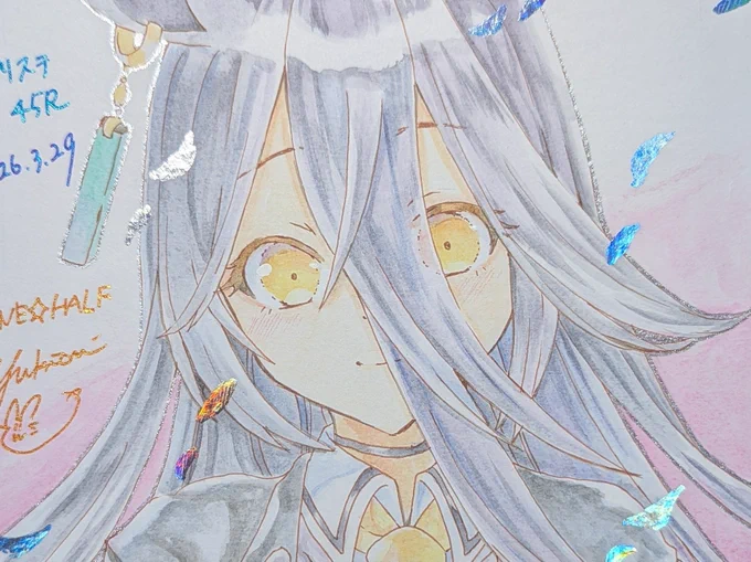色紙できた～～～ウチハク頑張って乗せました(全体図は会場で見てください!!!キラキラだよ! 明日はよろしくお願いいたします #プリステ45R