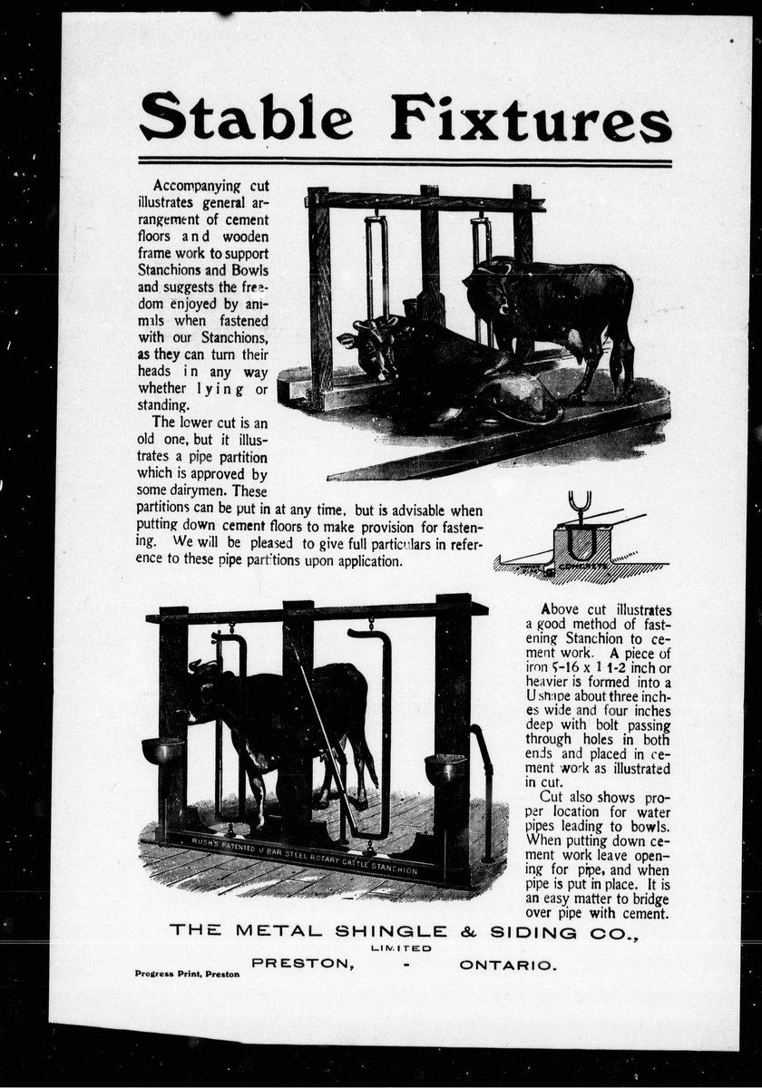 Farm machinery advertisements from the 1800's, in Ontario. 
Hay loader,  Ingersoll, Ontario.  archive.org/details/cihm_5…
Oat hull grinder. Galt, Ontario. archive.org/details/cihm_6…
Stable fixtures. Preston, Ontario. archive.org/details/cihm_5…
#SaveOntarioBarns