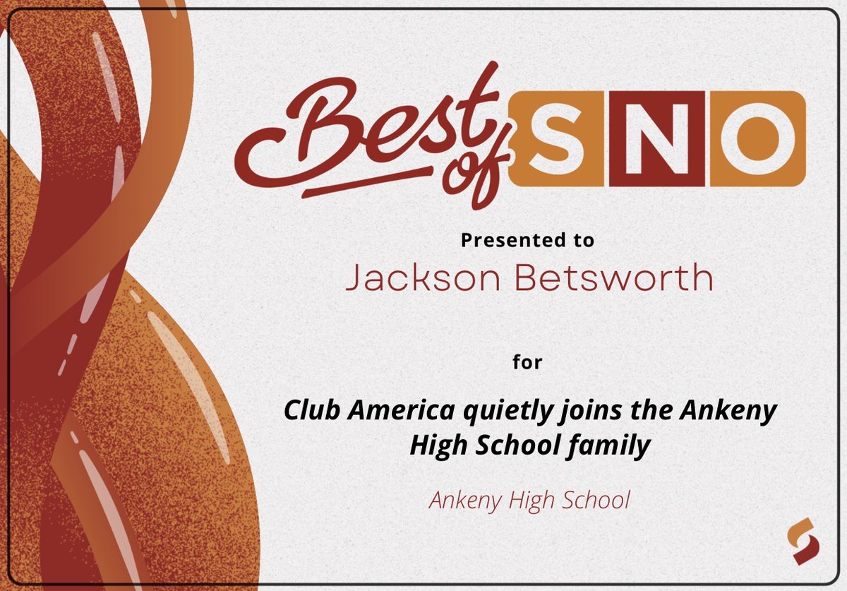 Congratulations to Talon reporter Jackson Betsworth on his first Best of SNO award! His deep dive into the arrival of Club America at AHS caught the eyes of national judges. Check out the award-winning reporting here: ahstalonnews.com/5337/news/club…