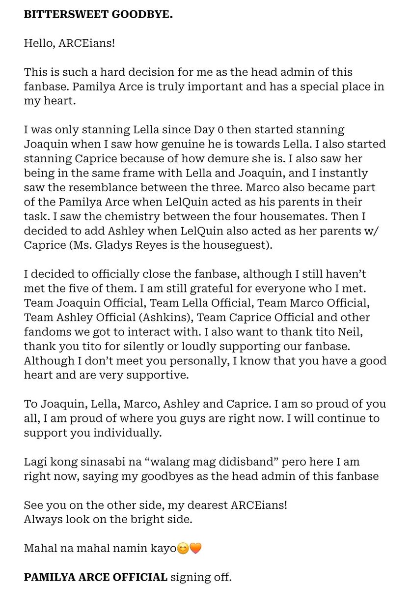 Pamilya Arce Official tweet media