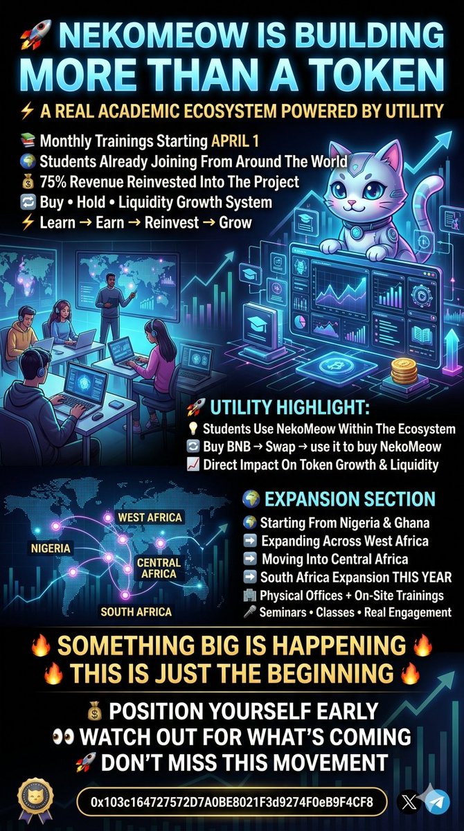⚡ This is your chance to position yourself early in a token that’s utility-driven, community-powered, and future-ready. The team is building real-world applications that set #NekoMeow apart from every other low-cap token.

Remember: Early adopters catch the wave first—and reap