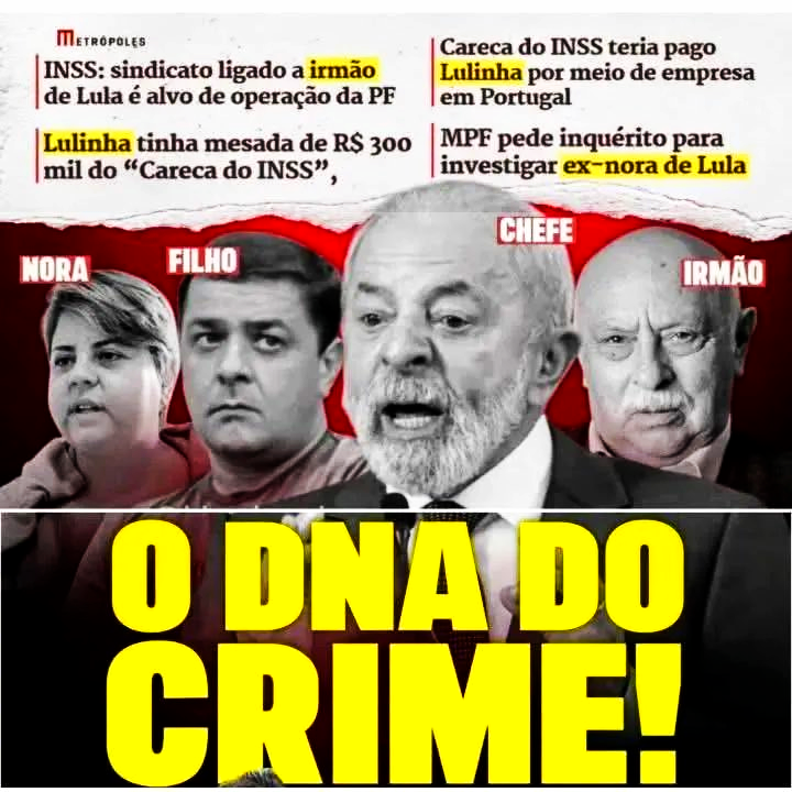 BrazilenDireita's tweet image. ACORDA BRASIL!!!
#lula #lulinha #carecadoinss #vorcaro #inss #freichico