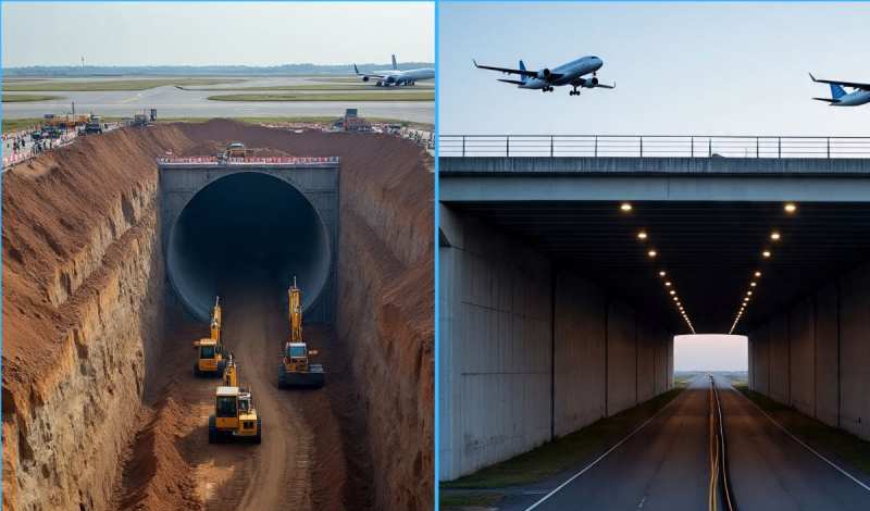 🚨India’s First National Highway Tunnel beneath an active Runway takes ...