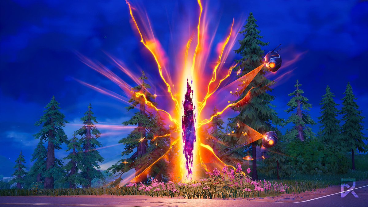 Rezztro's tweet photo. The Rift Anomalies that have been appearing on the Island give us somewhat of a better understanding about RIFTS! 🔵

The Rift Anomaly appears golden at first because of the Dark Voyager's drones tampering with it, seemingly releasing rezz-like chaos cubes towards the rift to influence its state.

However, once the drones begin to get attacked, the rift starts to stabilize itself since the drones are distracted.

The state of the rift goes from golden (chaos?) to red (unstable). After that it goes from red (unstable) to purple. Since the purple color is in-between the states of instability & stability of a rift, it seems that this purple state is METASTABLE. From what I've gathered metastable is the state between stable & unstable. All three of these states of rifts seem to be natural. Golden rifts seem to be natural to a degree as well, they're a bit harder to understand.

Anyways, there seems to be TWO types of purple rifts. The Last Reality's purple corrupted rifts and then the natural metastable rifts. Or it's possible that TLR utilize metastable rifts, we'll have to see. 

Then the rift goes from purple (metastable) to blue (stable) and completely heals & closes. However, once it does close, a small golden rift appears with a weapon from the past which seems to be a result of the Dark Voyager's drones tampering with the rift.