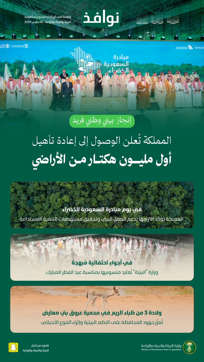 وزارة البيئة والمياه والزراعة tweet media