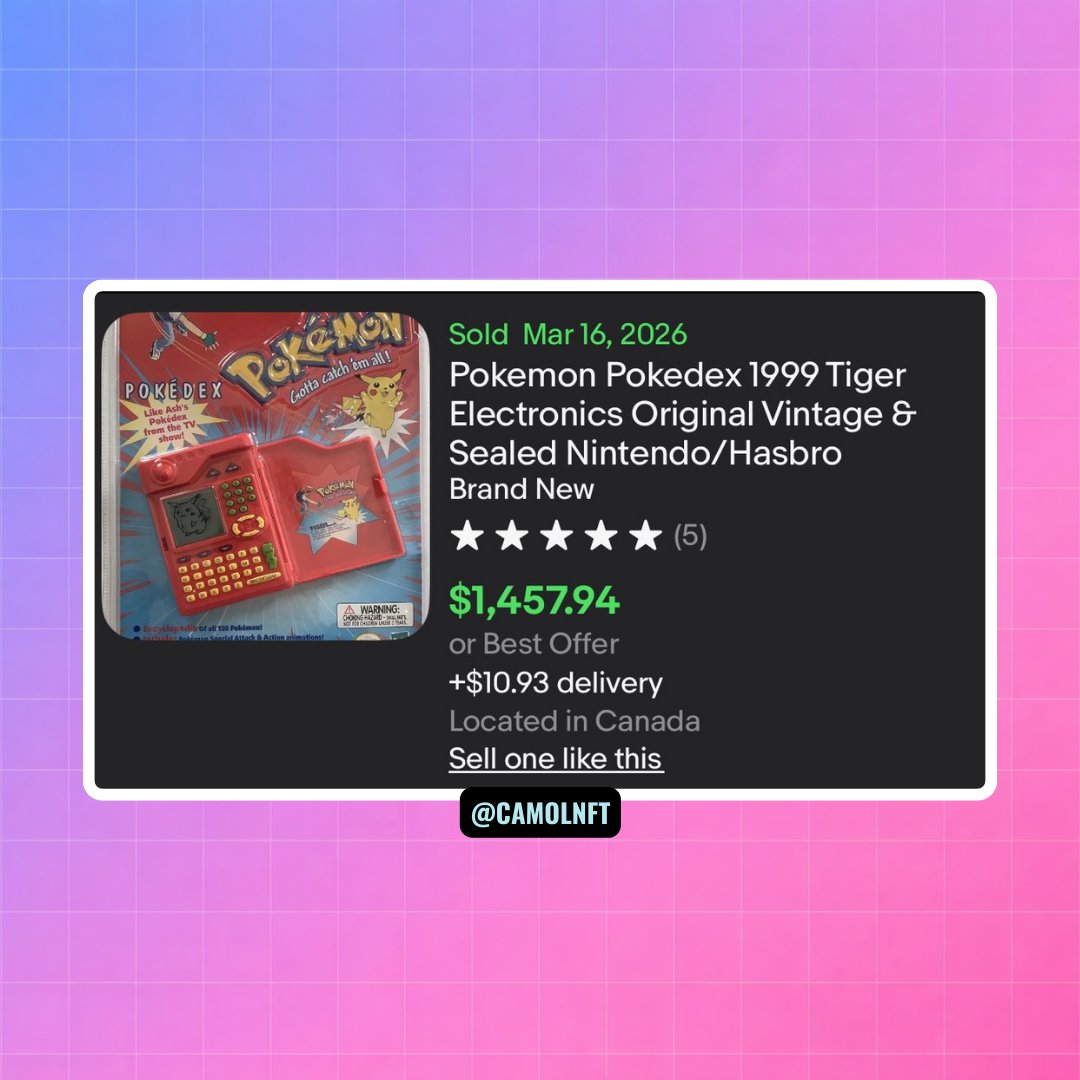 BsmntSoc's tweet image. 1999 POKÉDEXS ARE BACK 😱
Sealed. Rare. Collectors are paying INSANE prices 💎
Could childhood nostalgia actually make you rich?

#Pokemon #Pokédex #VintagePokemon #Collectors #Nostalgia #RarePokemon