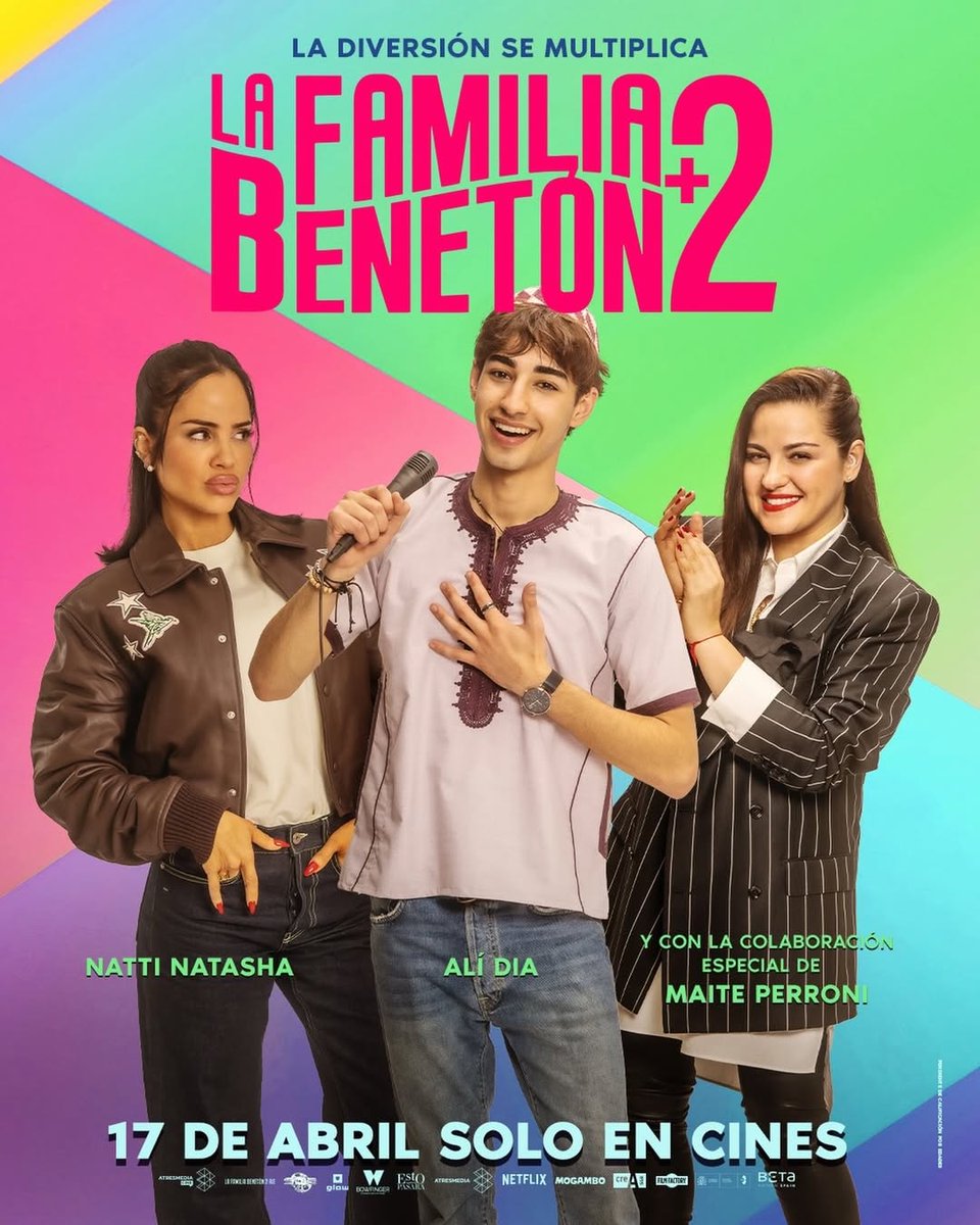 teamnattimexico's tweet photo. —.@NattiNatasha se suma a la aventura de 🎥 "La Familia Benetón +2" junto a Alí Dia  y @maiteperroni .

Que será estrenada este 17 de Abril. https://t.co/GfBbGuSHzV