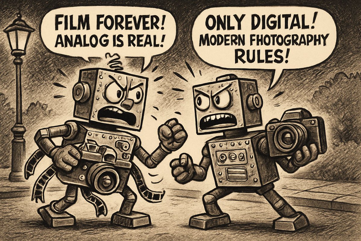 barhatovcom's tweet photo. “Film forever! vs. Only digital!"

#aiart #promptshare #comical #caricature #humor
#digitalillustration #digitalart #generativeart #visualarts https://t.co/5bx8GS6KFT