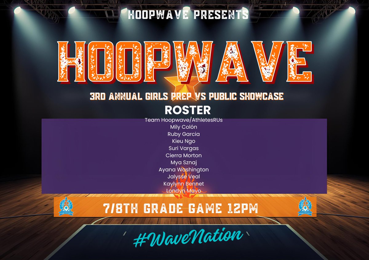 hoop_wave's tweet photo. 🚨 Roster Drop 🚨 Here ya go your roster for the HoopWave girls Prep vs Public showcase March 29th 2026 at Hopkins Prep in New Haven Ct Make sure ya in the building ya don’t wanna miss this event get ya 🍿 ready for the 🎥!!!!! Who ya MVP cast votes in comments!!!!! https://t.co/pvvU1dobAt
