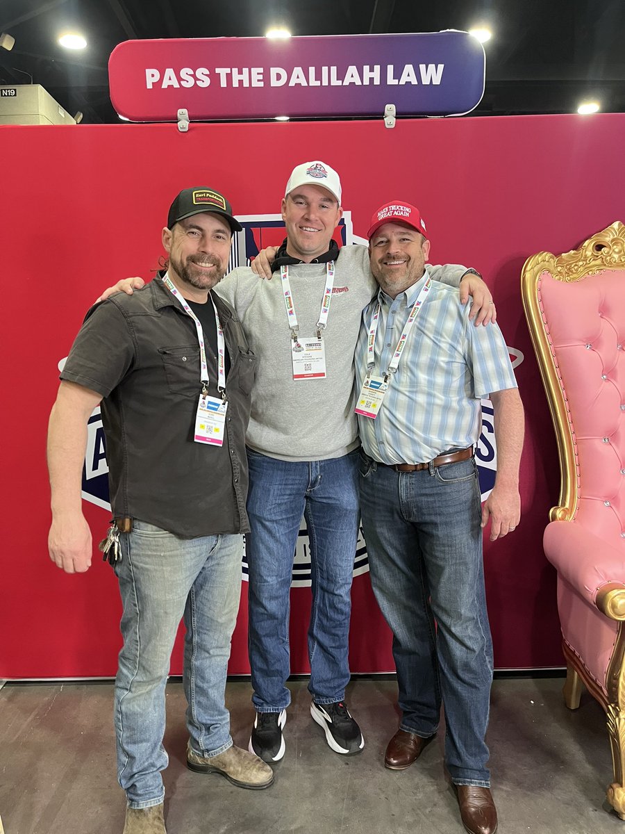 GordMagill's tweet photo. Rolling with Cole and Shannon from American Truckers United at MATS.

Come by their booth in the North Hall and get yourself a signed copy of my new book on the fate of the American Trucker in 2026. https://t.co/xHe5wUYAXf