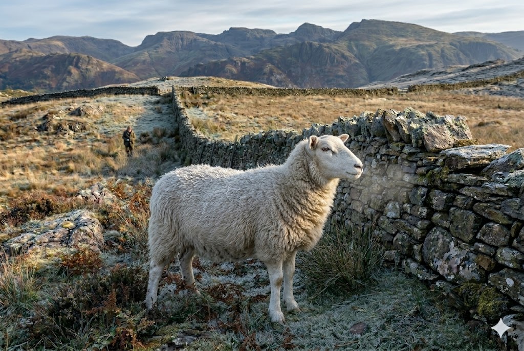 SamaHoole's tweet photo. 6:00am - Doris was up. Upper section. Dark and frost. She grazed the frost-hardened turf with the equanimity of an animal for whom the weather is not a subject.

8:00am - Doris took the high route. The 380-metre contour. She stood into the wind for twenty minutes and then came back down. The farmer, who had been watching, put on an extra layer. No warning from the Met Office. The farmer rang Brian.

Brian: "She took the high route?"

Farmer: "Twenty minutes. Southwest wind."

Brian: a long pause. "I'm coming up."

Brian came up to the fell at 9:30am with his notebook. He had not been on the fell in six weeks. He walked the east boundary with the farmer. They checked the north wall. The coping on the third section from the top was slightly lifted. They repacked it. Brian added a note to column six.

10:30am - Doris was back on the mid-fell by the time Brian arrived, grazing the section between the two curlew territories as though the entire exercise had not involved her. Brian stood and watched her for a while.

Brian: "She went to the 380-metre contour."

Farmer: "Yes."

Brian: "In frost."

Farmer: "Yes."

Brian: "Before anyone else was up."

Farmer: "She's always up before anyone else."

Brian said nothing for a while. He made a note. He went home.

1:00pm - Doris in Brian's field for the afternoon session. Rush management, north corner. Brian saw her from his kitchen window and added a column entry without leaving his chair.

3:00pm - Doris back on her own fell. Grazed the upper section all afternoon, slow and even, the wind picking up and her wool pressed sideways with it, her pace not changing.

5:45pm - East wall. Asleep.

Brian's log, last entry: "High route 6am. Wall coping sorted. Snipe in the margin at 4pm. Column six, eleven, fifteen all updated. Full Saturday. Don't know how she does it."

Nobody knows how she does it.

Doris is asleep.