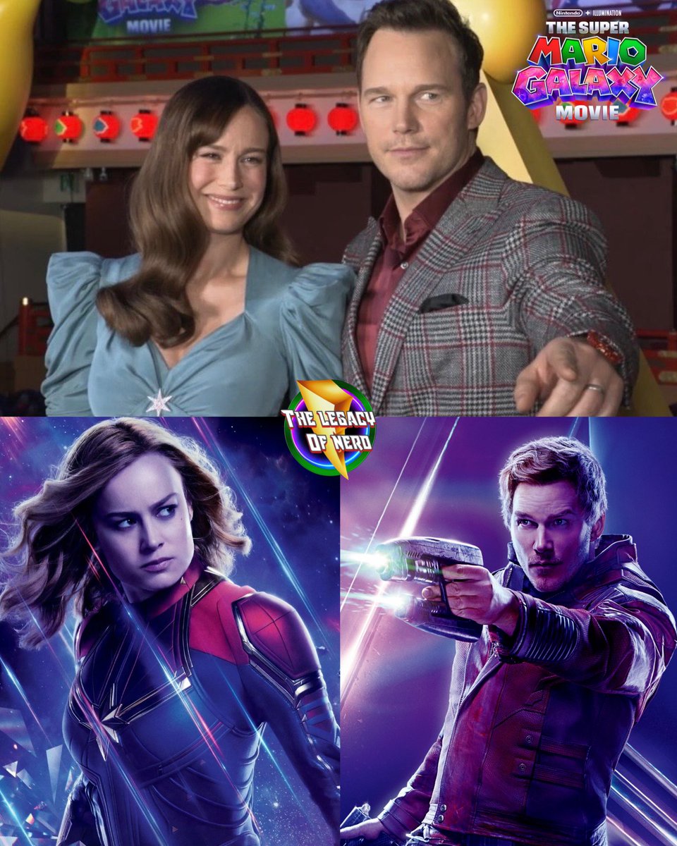 thelegacyofnerd's tweet photo. Captain Marvel &amp; Star Lord Reunite!

Avengers Endgame co-stars Brie Larson &amp; Chris Pratt at ‘The Super Mario Galaxy Movie’

Chris voices Mario &amp; Brie voices Rosalina in the movie https://t.co/SQ5cLUm7eM