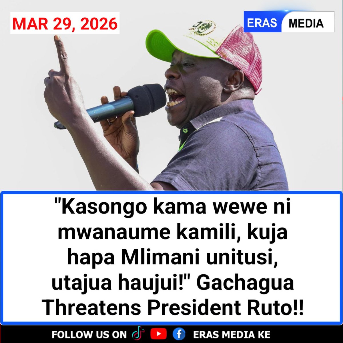 ErastusKithuku's tweet photo. "Kasongo kama wewe ni mwanaume kamili, kuja hapa Mlimani unitusi, utajua haujui!" ANGRY Gachagua THREATENS President Ruto!! https://t.co/0HEB4qe4VU