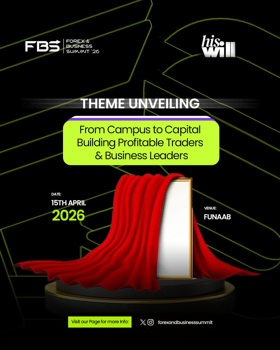 fb_summit6's tweet photo. OFFICIAL TOPIC UNVEILING

Get ready for something impactful, inspiring, and unforgettable!

After much anticipation, we are excited to officially unveil the theme for our upcoming event

🎯 THEME: *From Campus to Capital Building Profitable Traders &amp; Business Leaders.* https://t.co/USklBgeges