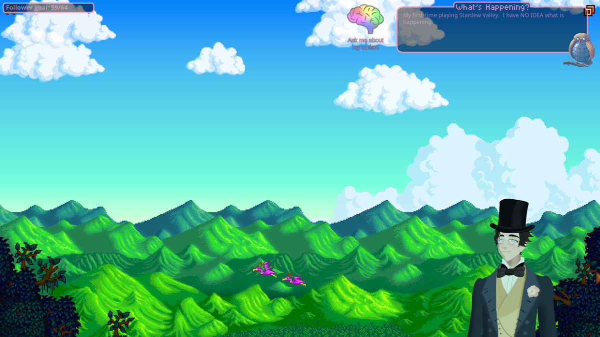 ElMagGames's tweet image. Stardewing with the amazing digital Jaz =^.^=  twitch.tv/ElMagnificoGam… #StardewValley #ActuallyAutistic #VTuber