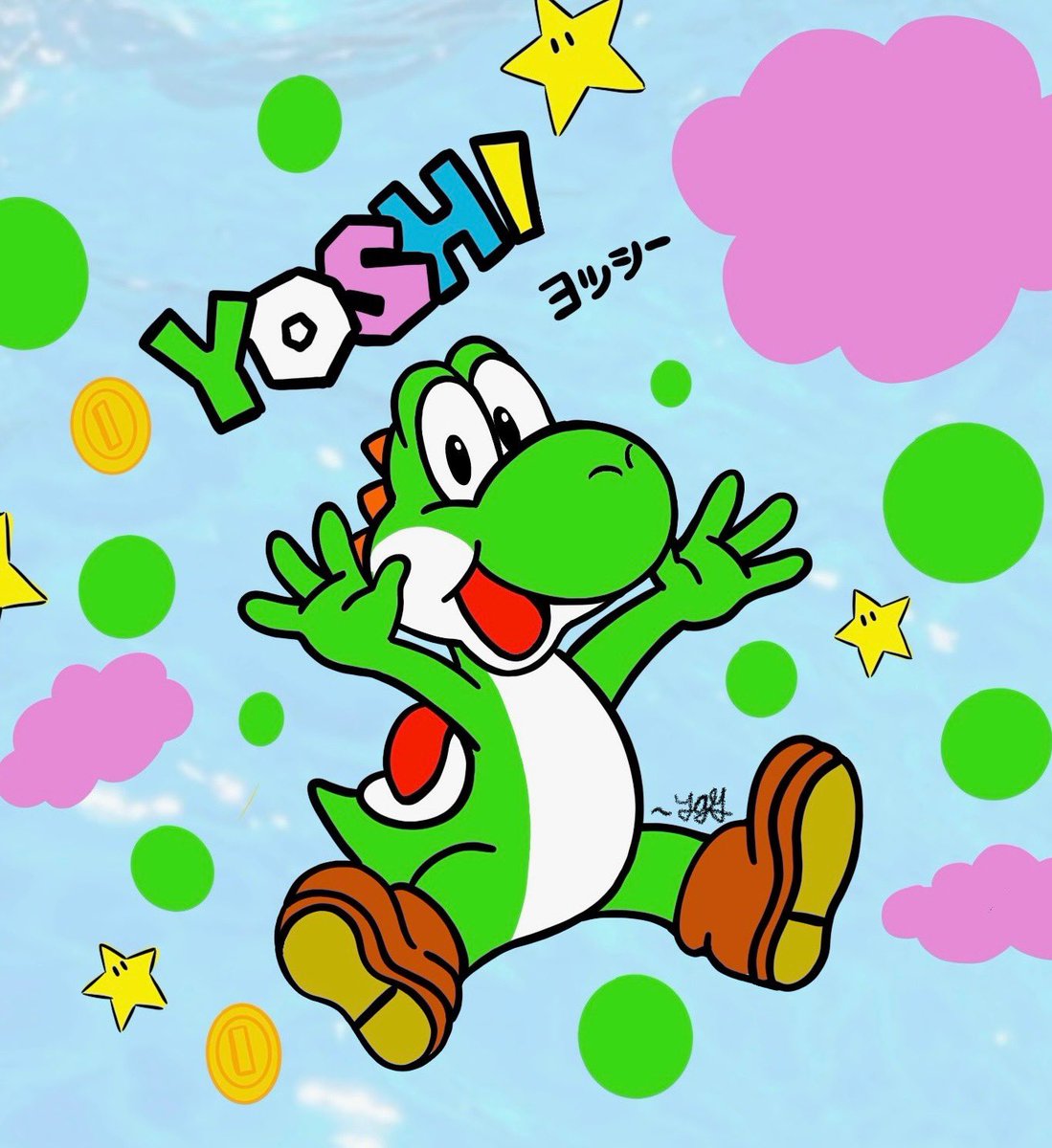 crazy4waffles's tweet photo. I decided to finally pick up my pen and start drawing again. I LOVE YOSHI! https://t.co/MQDweQgDeX