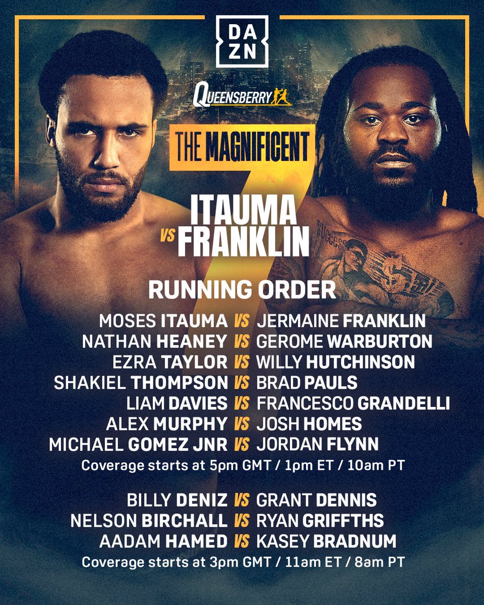Itauma v Franklin fight card.