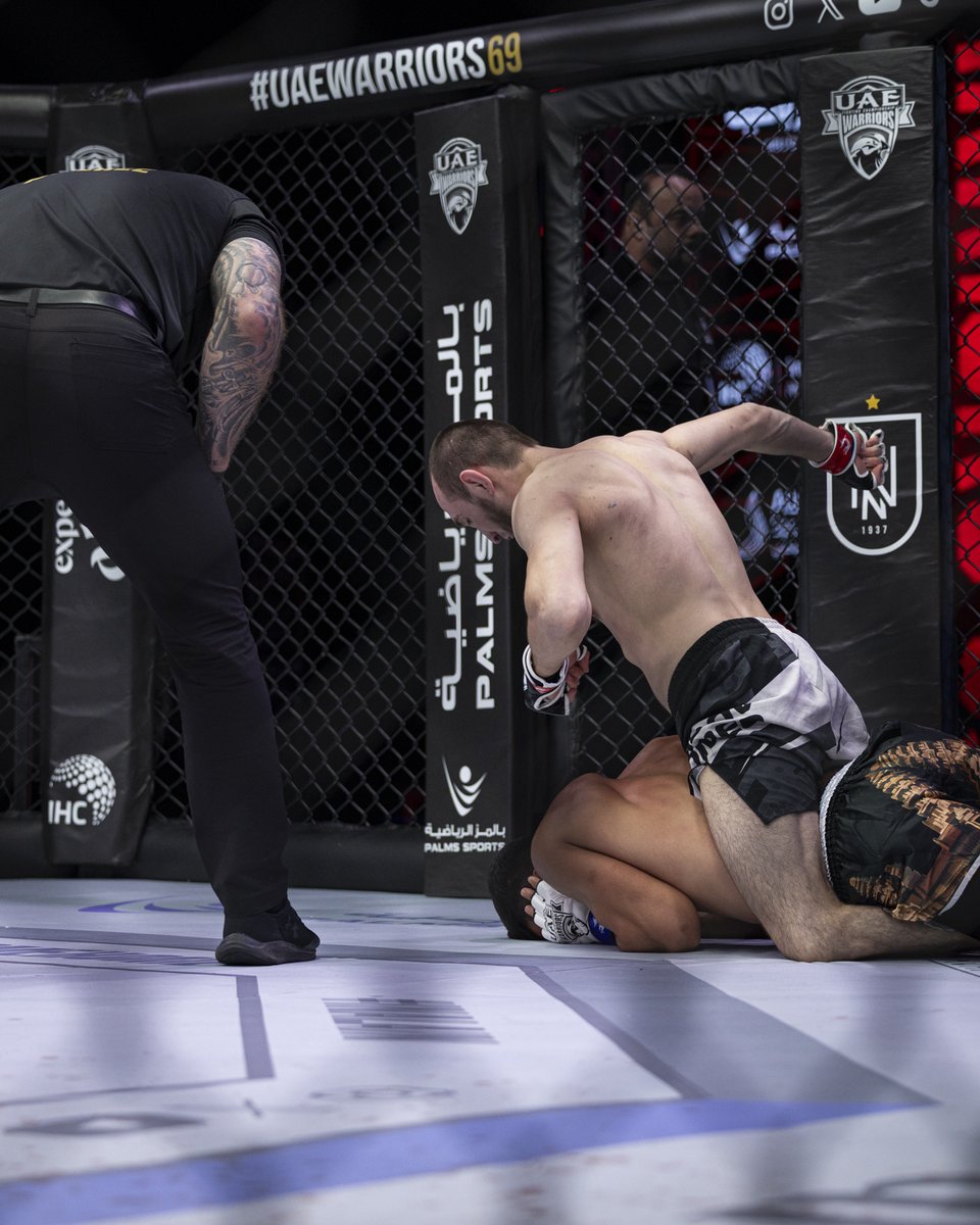 uae_warriors's tweet photo. π΄π Magomed Muradov wins
π₯ ACTION! KO/TKO in Round 1 in Welterweight
π₯ Unbelievable scenes! Magomed Muradov wastes no time in the cage. Takedown in 3 seconds and TKO stoppage in 3 mins in a staggering showcase of mixed martial arts. β‘
#UAEWarriors #UAEW69 #InAlAin https://t.co/QUDScjUBTS
