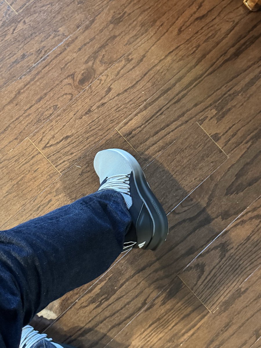 theaceofspaeder's tweet photo. @adidas @adidasUS my wife is from Iran where shoes in the house are a foreign concept, and we must wear socks or slippers. I have always been more comfortable with sneakers on my feet, so I’ve invented to concept of “inside shoes.” These have been perfect, and I applaud you guys. https://t.co/IKN2cNfWMi