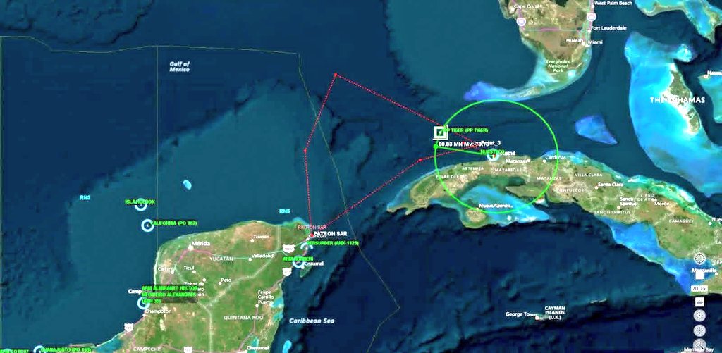 La Secretaría de Marina informa que una aeronave de la Armada de México localizó a las embarcaciones tipo catamarán que se buscaban en el Caribe.Fueron localizados a 80 millas al noroeste de La Habana.
Un buque de esta Institución ya se dirige a la zona para brindar apoyo. #CUBA