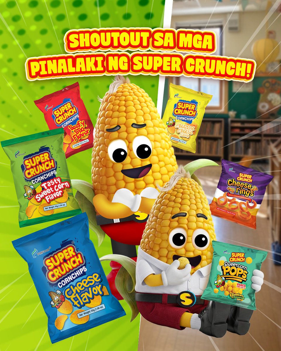 SuperCrunchPh's tweet image. Roll call: mga pinalaki ng SuperCrunch!

Comment your OG #Snackakabaliw favorite 📷

#OG #batang90s #batang2000s #nostalgic #snack