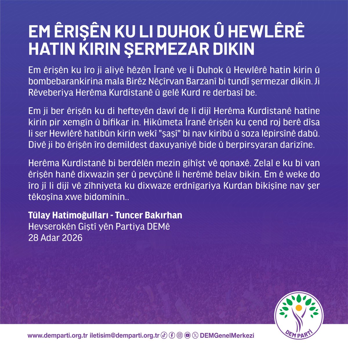 DEM Partî Kurdî tweet media
