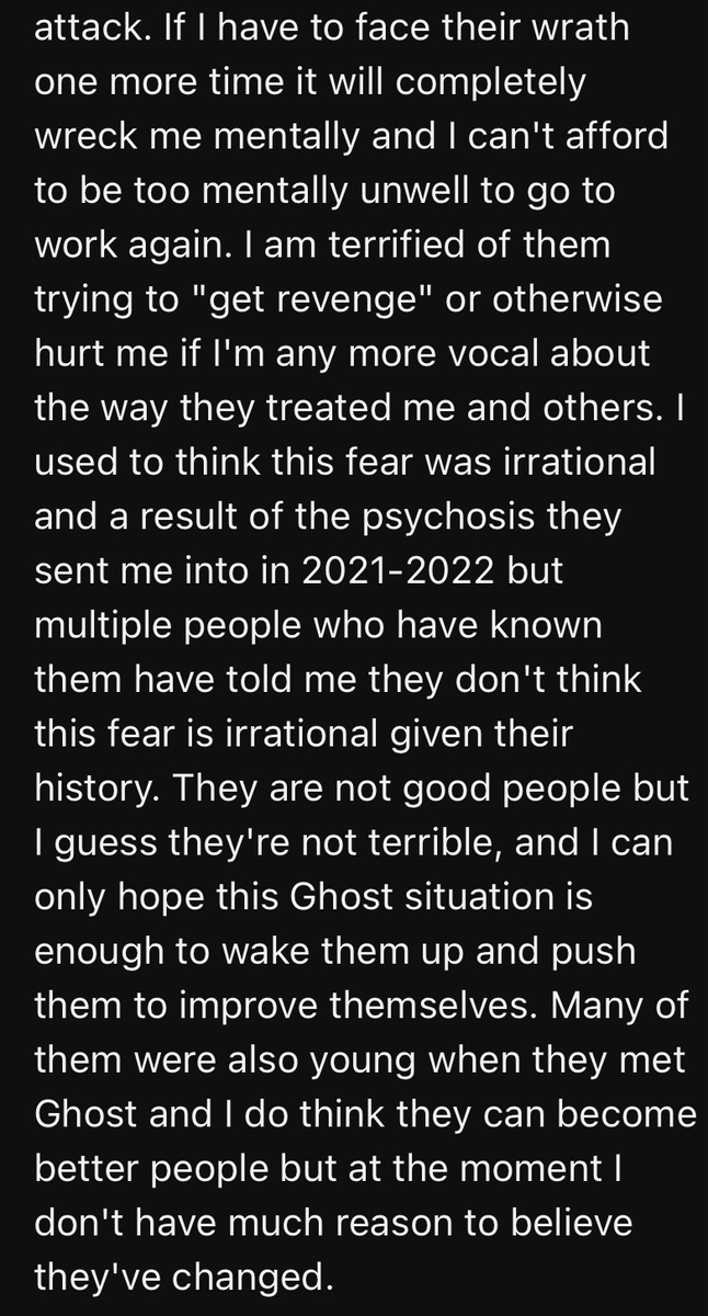 winston13371101's tweet photo. Since people keep requesting proof, here are the screenshots of a former member of 6x111 saying Vane Lily and the other members of the Ghost and Pals friend group were participating in the harassment of others. https://t.co/qAI7oamIuc