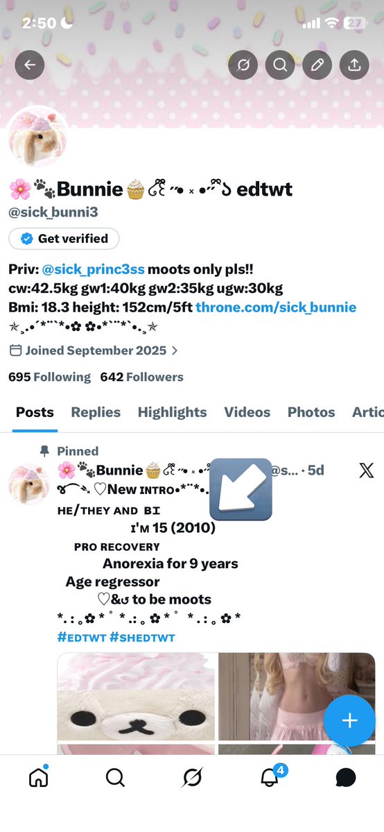 🌸🐾Bunnie🧁໒꒰ྀི ˶• ༝ •˶ ྀི১ shedtwt tweet media