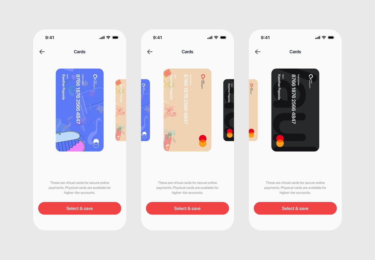 i designed this card selection feature for a fintech app exploration. 🏌🏽