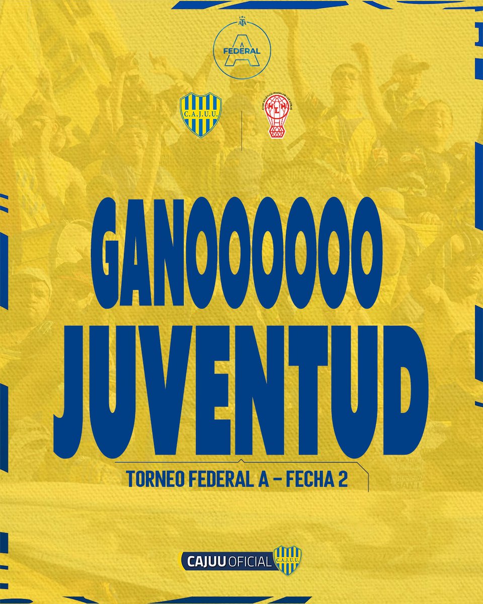 JuveSanLuis's tweet photo. GANOOOOOOOO #Juventud
#Juventud 2 #HuracanLH 0
⚽️Ezequiel Sosa
⚽️Lautaro Lucero
#VamosJuve #ViviJuventud https://t.co/yxh2rMgKNJ