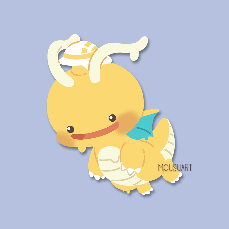MousuArt's tweet photo. Who's your favorite Pokemon from Pokopia? Dragonite is pretty cute. https://t.co/bkTI05FtNu