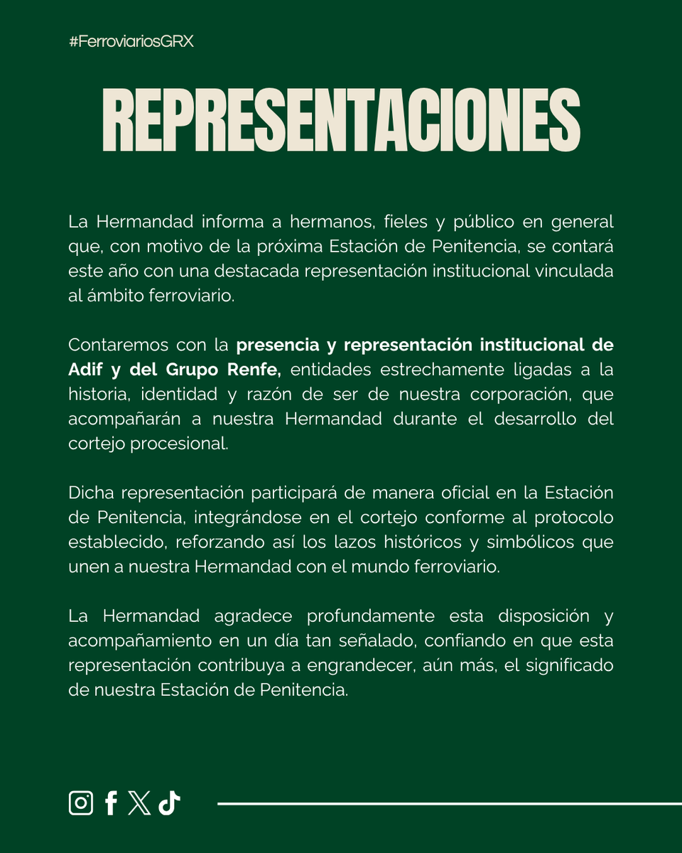 Hermandad de los Ferroviarios (Oficial) tweet media