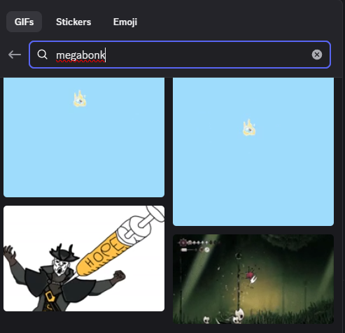 tawk6_'s tweet photo. Why is my @discord  gif search on my desktop such shit? Like what happened? How can I change it? 
Desktop on left (uses Giphy). All the gifs for 'Megabonk' are in that screenshot btw.
Mobile on right (uses Tenor). https://t.co/AlYHN9xjQb