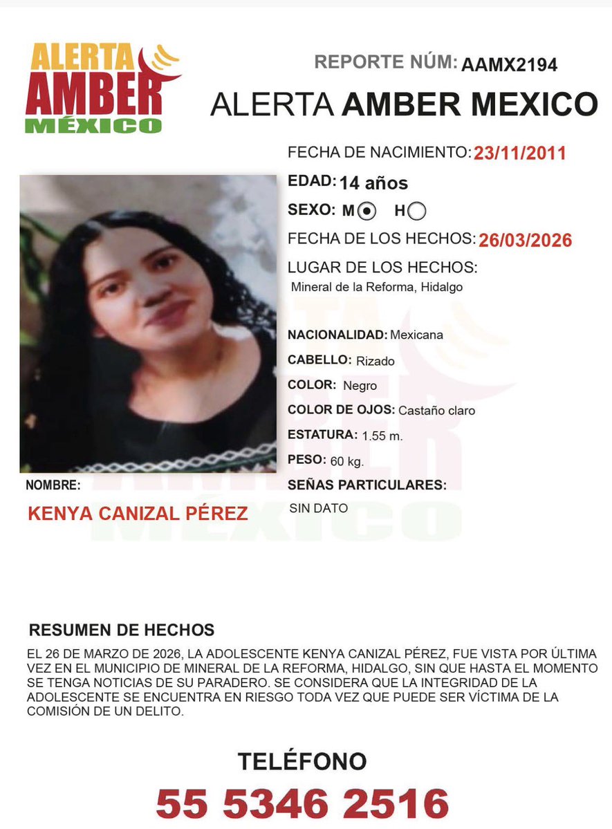 Alerta AMBER México tweet media