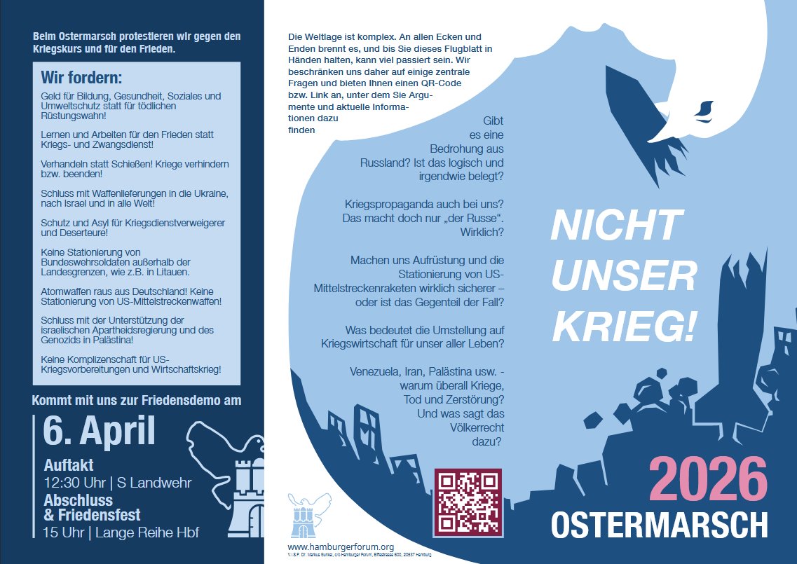 Schlafbeere's tweet photo. #Hamburg #Landwehr #OSTERMARSCH #NichtUnserKrieg 
Wir zeigen, dass Zusammenhalt stärker ist als Gewalt. https://t.co/OStLyWNXym